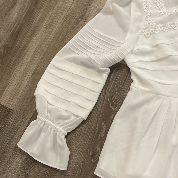 Ted Baker Women's Roobee Pintuck Detailing Long Sleeve Top - White sz 3 US 8 - Picture 10 of 11